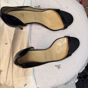 Christian Louboutin Black Open-Toe Heels
